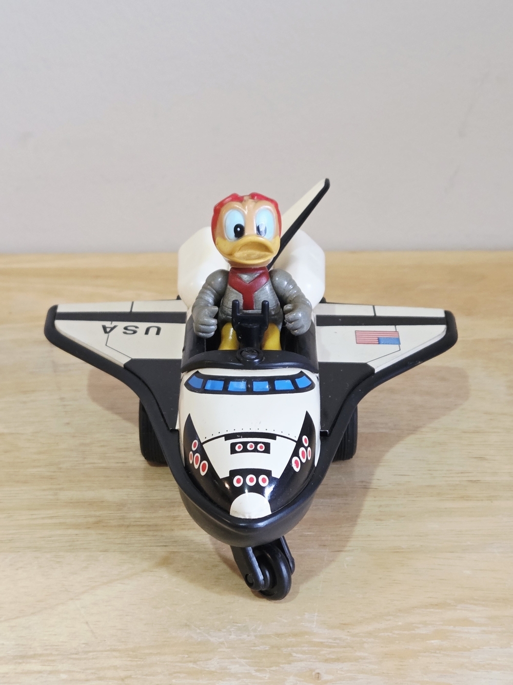 Vintage 1983 Masudaya Donald Duck NASA Space Shuttle Wind-up Toy - Made In Japan